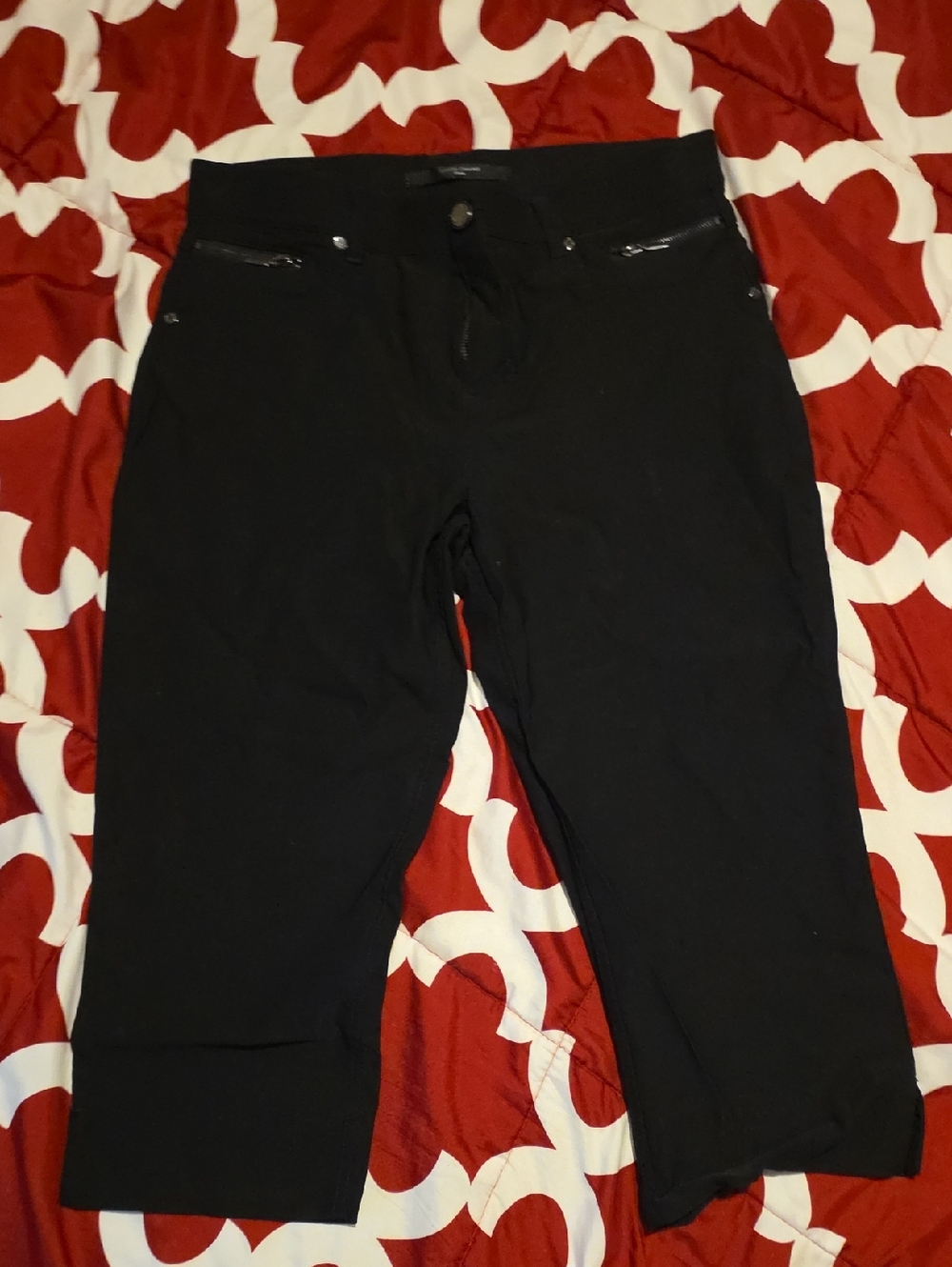 Simon Chang Black Cropped Stretch Capris